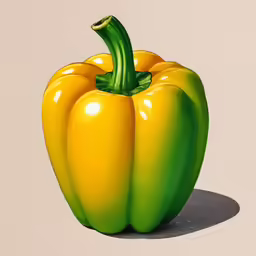 a painting of a green pepper on white paper