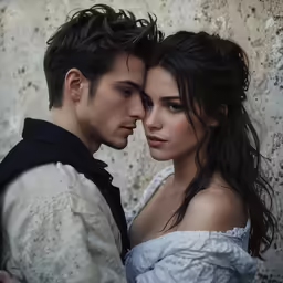 the young man and woman are posing for a photo