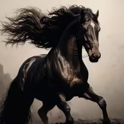a horse runs fast with the wind