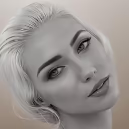 a woman with long hair and white hair