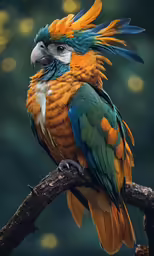 the colorful parrot is sitting on the branch