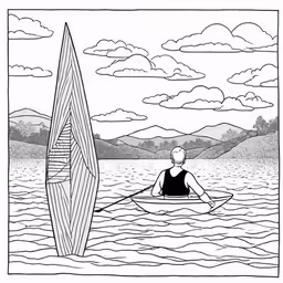 a person in a body of water with a surfboard on their back