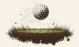 the golf ball is flying into the air over the green