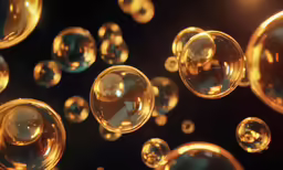 lots of bubbles are flying in the air