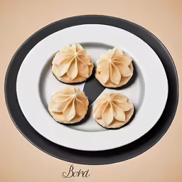 three small pieces of bread on a white plate