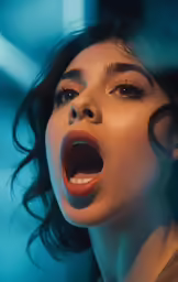 an image of a beautiful woman making a face