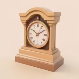 a small wooden clock sitting on a table