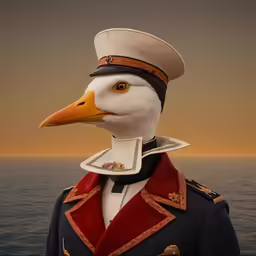 an eagle in a dress uniform on a ship