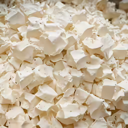 closeup of chopped marshmallows in a bowl