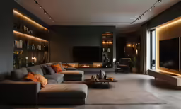 this living room has a very modern design