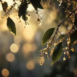 a tree with many leaves on it near sunlight