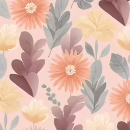 a floral pattern with different colored flowers
