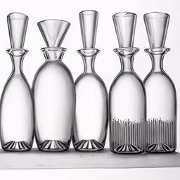 a group of vases standing in front of each other