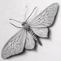 a white moth, showing the underside of its wings