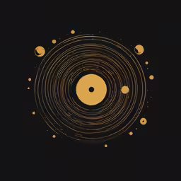 an illustration of a spiral with the earth in yellow and black