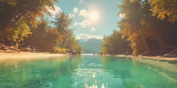 the water is clear and peaceful in this artistic image