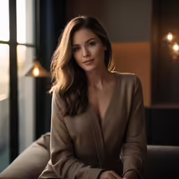 the woman is posing for the camera with her hands crossed