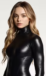 woman in black leather suit standing with her hands on hips