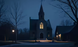 an old church with a clock on the front