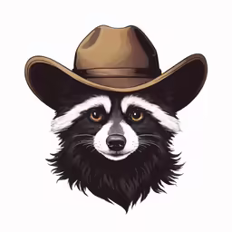 a raccoon wearing a cowboy hat