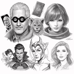 a man and a woman with cat eyes