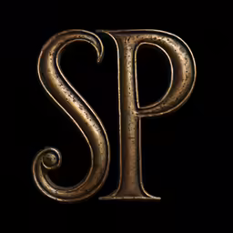 the golden letters s are in liquid type