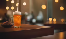 there is a cup of beer next to nuts