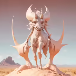 the animal sculptures are on top of the sand