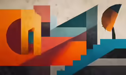 a painting that has different colors in it