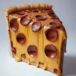 a close up of a piece of food with sauce