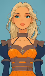 a drawing of the character blonde haired female with big breasts