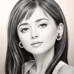 a woman in white is wearing some earrings