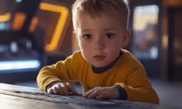 a little boy with a very cute look on his face