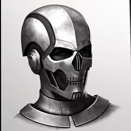 a robot that is wearing silver armor