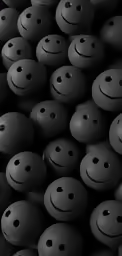 a large pile of smiley faces next to each other