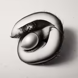 a black and white photograph of an odd looking object