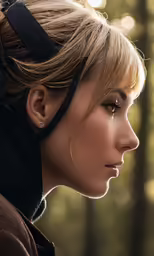 an image of a woman with a hat and buns in her hair
