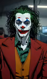 joker, as portrayed in batman comics by the creator, is pictured