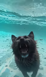a cat that is swimming in some water