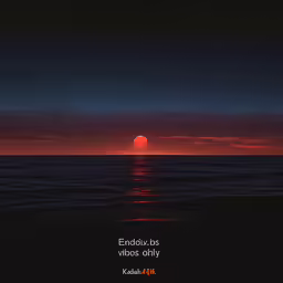 sunset with ocean and sun setting behind a dark sky