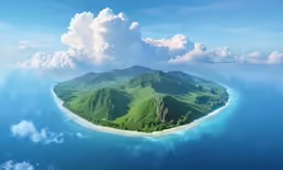 a small island that is floating in the air