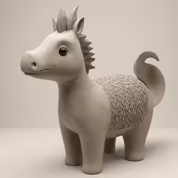 a sculpture of a small horse with a mohawk