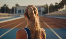 a woman that has some long blonde hair