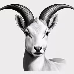 an animal with long horns standing up