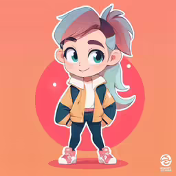 an image of a girl in cartoon style with long hair
