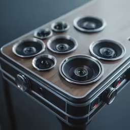 an iphone phone sitting in front of a camera