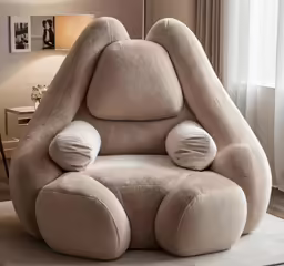 a lounge chair that looks like a large bunny
