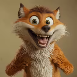 the very weird looking stuffed animal has its teeth open