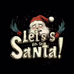 santa is wearing a hat and holding a baseball bat