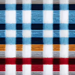a multi - colored checkered plaid pattern, from closeup